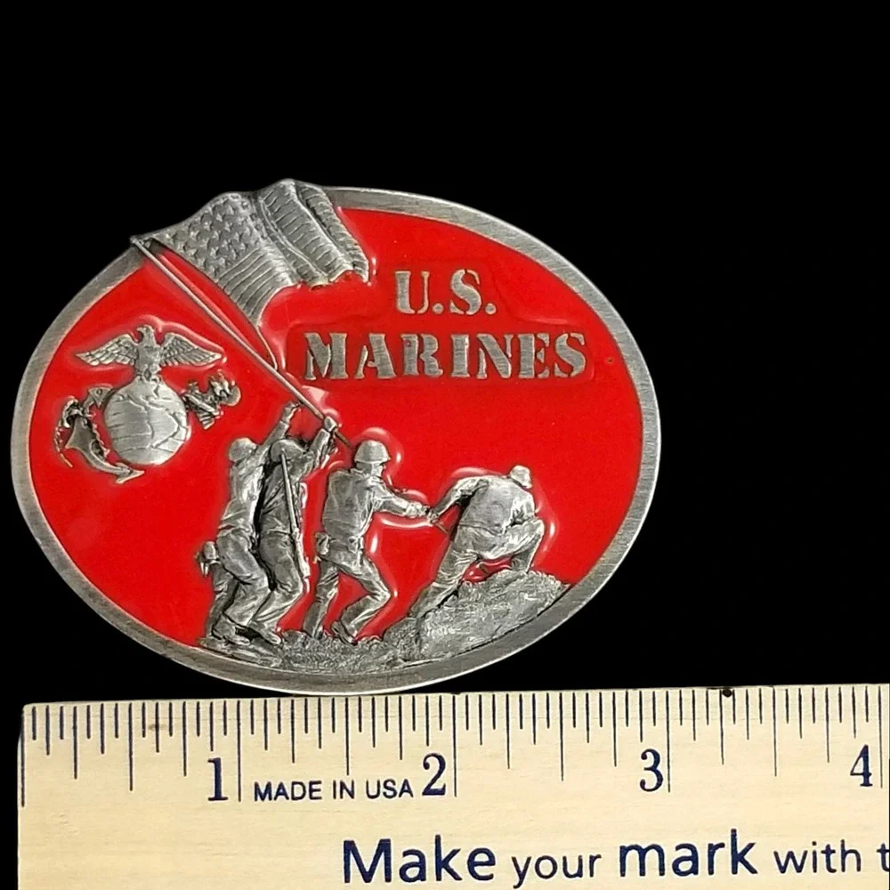 1982 US‎ Marines Belt Buckle Iwo Jima Bergamot Brass Works The Few The Proud USA